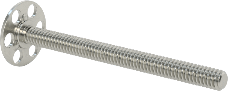Yapışkan Hazır Saplamalar, 316 Paslanmaz Çelik, 1/4"-20 Diş, 3" Uzunluk, 29/32" Çap