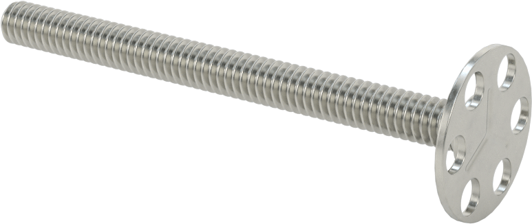 Yapışkan Hazır Saplamalar, 316 Paslanmaz Çelik, 1/4"-20 Diş, 3" Uzunluk, 29/32" Çap