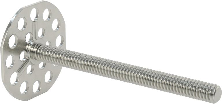 Yapışkan Hazır Saplamalar, 316 Paslanmaz Çelik, 1/4"-20 Diş, 3" Uzunluk, 1-1/2" Çap
