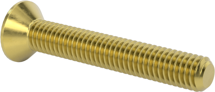 Pirinç Altıgen Soketli Düz Başlı Vida, 3/8"-16 Diş Boyutu, 2-1/2" Uzunluk