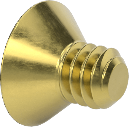 Pirinç Altıgen Soketli Düz Başlı Vida, 1/4"-20 Diş Boyutu, 3/8" Uzunluk