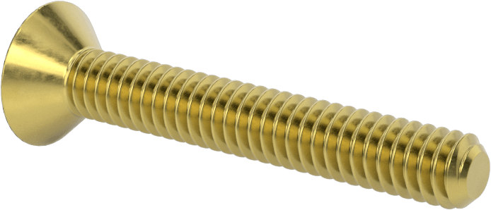 Pirinç Altıgen Soketli Düz Başlı Vida, 1/4"-20 Diş Boyutu, 1-3/4" Uzunluk