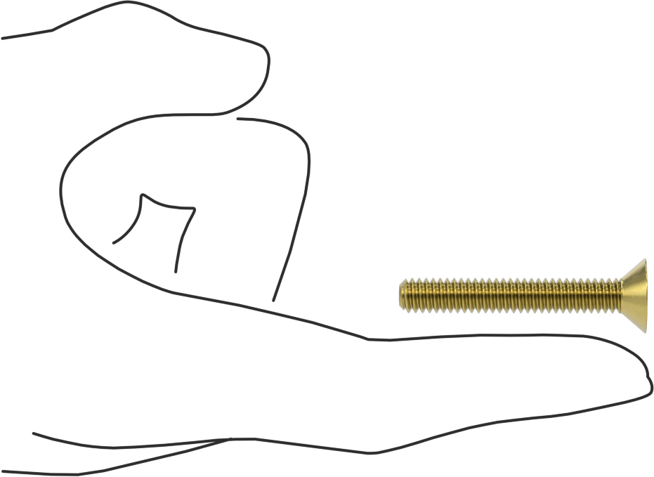 Pirinç Altıgen Soketli Düz Başlı Vida, 1/4"-20 Diş Boyutu, 1-3/4" Uzunluk