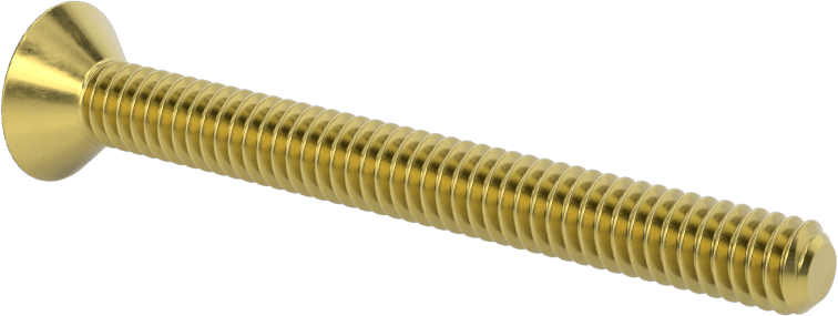 Pirinç Altıgen Soketli Düz Başlı Vida, 1/4"-20 Diş Boyutu, 2-1/2" Uzunluk
