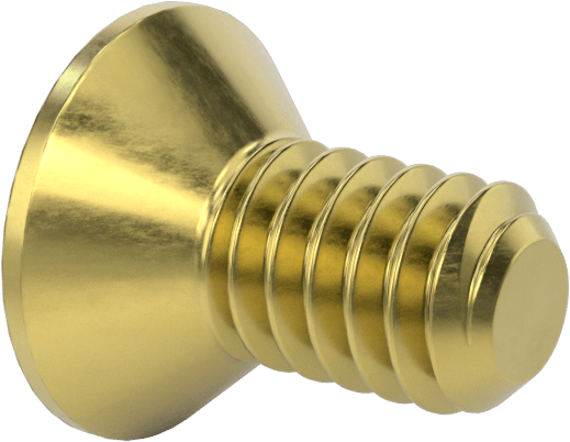 Pirinç Altıgen Soketli Düz Başlı Vida, 1/4"-20 Diş Boyutu, 1/2" Uzunluk