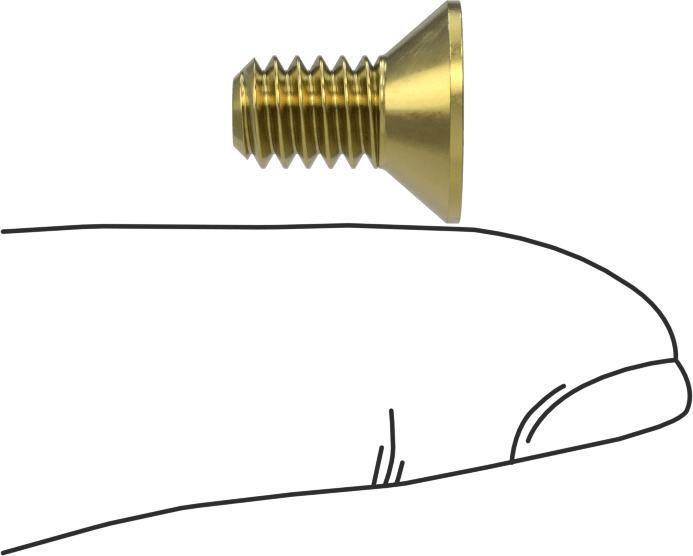 Pirinç Altıgen Soketli Düz Başlı Vida, 1/4"-20 Diş Boyutu, 1/2" Uzunluk