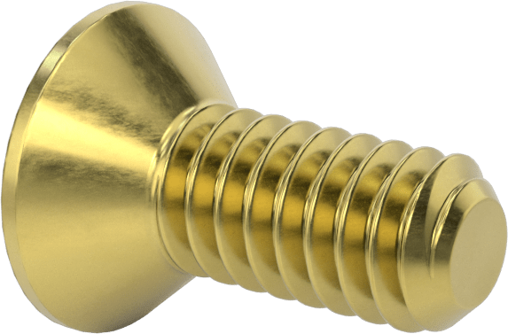 Pirinç Altıgen Soketli Düz Başlı Vida, 1/4"-20 Diş Boyutu, 5/8" Uzunluk