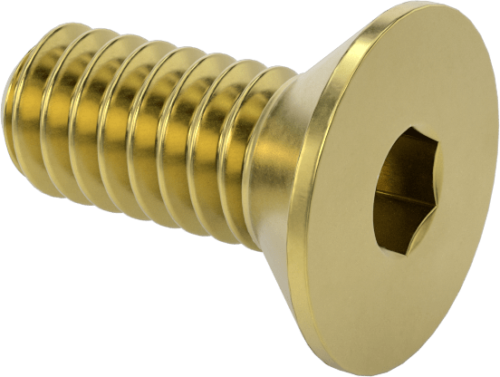 Pirinç Altıgen Soketli Düz Başlı Vida, 1/4"-20 Diş Boyutu, 5/8" Uzunluk