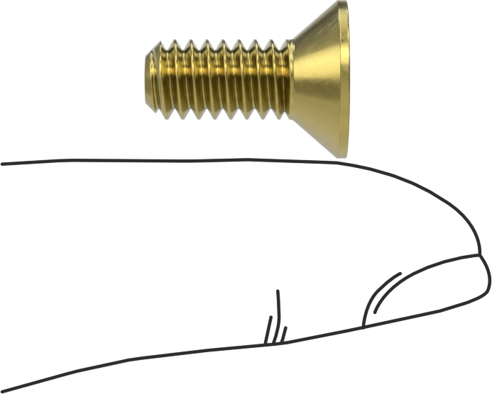 Pirinç Altıgen Soketli Düz Başlı Vida, 1/4"-20 Diş Boyutu, 5/8" Uzunluk