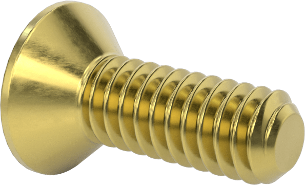Pirinç Altıgen Soketli Düz Başlı Vida, 1/4"-20 Diş Boyutu, 3/4" Uzunluk