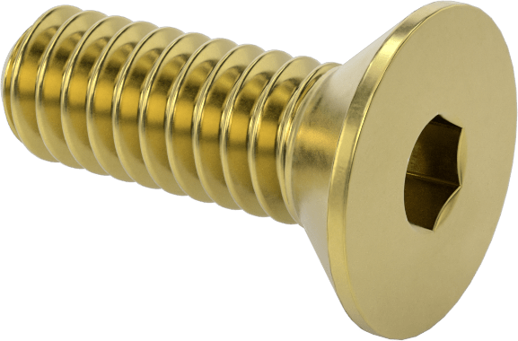 Pirinç Altıgen Soketli Düz Başlı Vida, 1/4"-20 Diş Boyutu, 3/4" Uzunluk