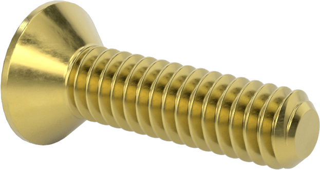 Pirinç Altıgen Soketli Düz Başlı Vida, 1/4"-20 Diş Boyutu, 1" Uzunluk