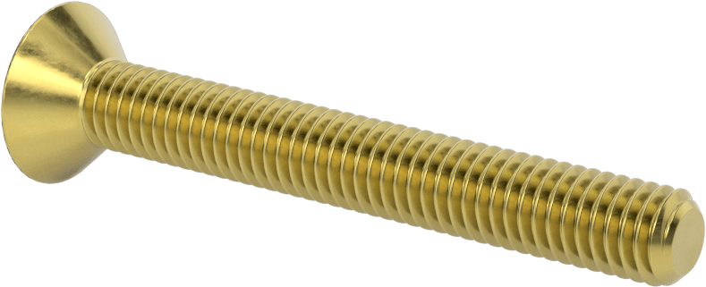 Pirinç Altıgen Soketli Düz Başlı Vida, 3/8"-16 Diş Boyutu, 3" Uzunluk