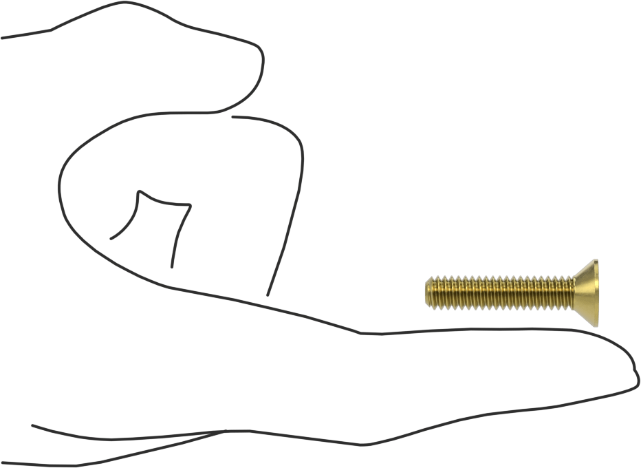 Pirinç Altıgen Soketli Düz Başlı Vida, 1/4"-20 Diş Boyutu, 1-1/4" Uzunluk