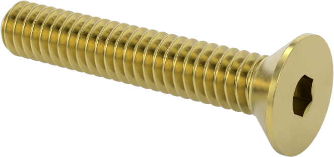 Pirinç Altıgen Soketli Düz Başlı Vida, 1/4"-20 Diş Boyutu, 1-1/2" Uzunluk