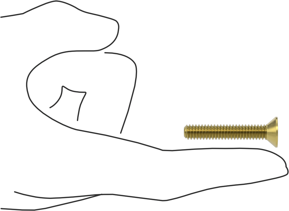 Pirinç Altıgen Soketli Düz Başlı Vida, 1/4"-20 Diş Boyutu, 1-1/2" Uzunluk