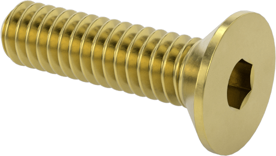 Pirinç Altıgen Soketli Düz Başlı Vida, M2 x 0,4 mm Diş Boyutu, 8 mm Uzunluk