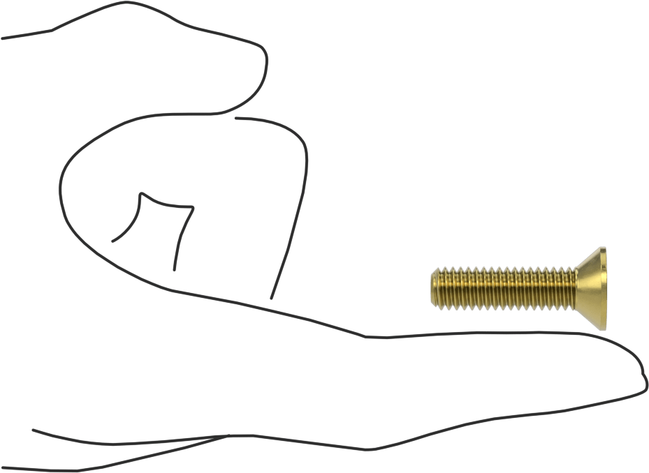 Pirinç Altıgen Soketli Düz Başlı Vida, 5/16"-18 Diş Boyutu, 1-1/4" Uzunluk