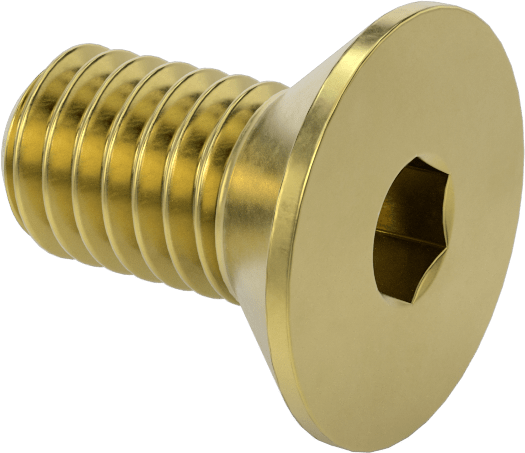 Pirinç Altıgen Soketli Düz Başlı Vida, 3/8"-16 Diş Boyutu, 3/4" Uzunluk