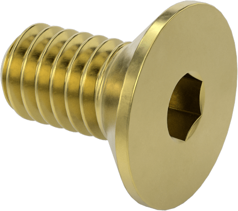 Pirinç Altıgen Soketli Düz Başlı Vida, M2,5 x 0,45 mm Diş Boyutu, 5 mm Uzunluk