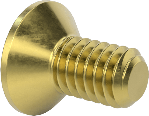 Pirinç Altıgen Soketli Düz Başlı Vida, M2,5 x 0,45 mm Diş Boyutu, 5 mm Uzunluk