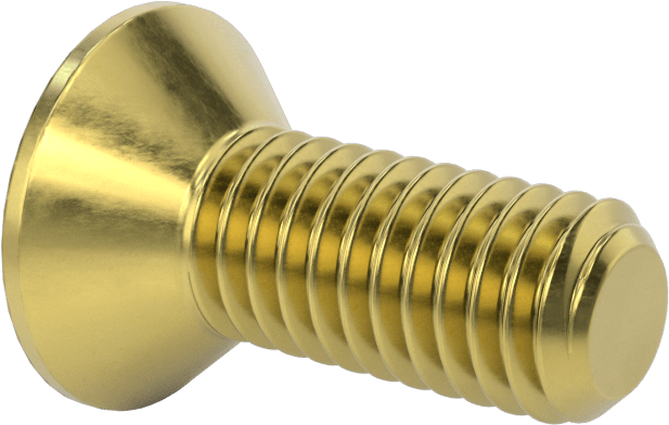 Pirinç Altıgen Soketli Düz Başlı Vida, 3/8"-16 Diş Boyutu, 1" Uzunluk