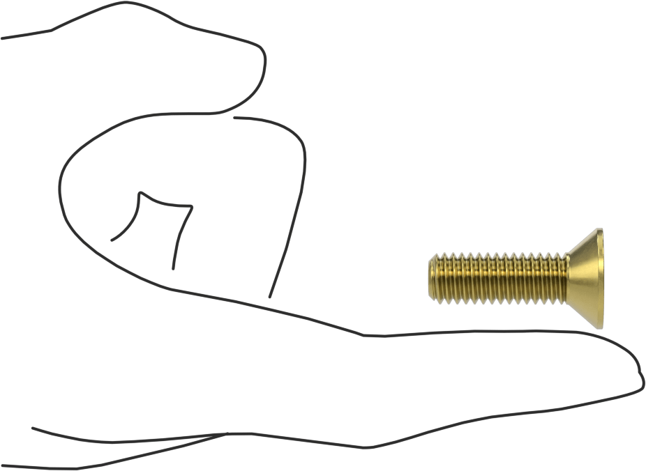 Pirinç Altıgen Soketli Düz Başlı Vida, 3/8"-16 Diş Boyutu, 1-1/4" Uzunluk