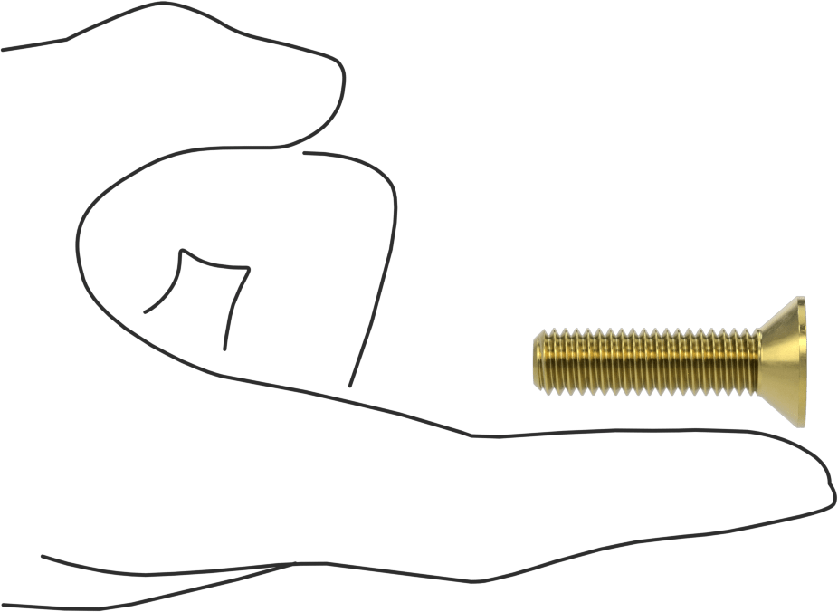 Pirinç Altıgen Soketli Düz Başlı Vida, 3/8"-16 Diş Boyutu, 1-1/2" Uzunluk