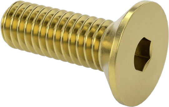 Pirinç Altıgen Soketli Düz Başlı Vida, M2,5 x 0,45 mm Diş Boyutu, 8 mm Uzunluk