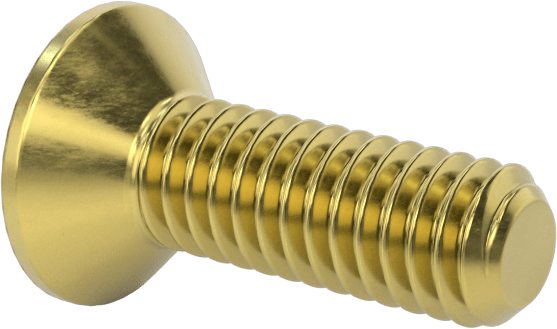 Pirinç Altıgen Soketli Düz Başlı Vida, M2,5 x 0,45 mm Diş Boyutu, 8 mm Uzunluk