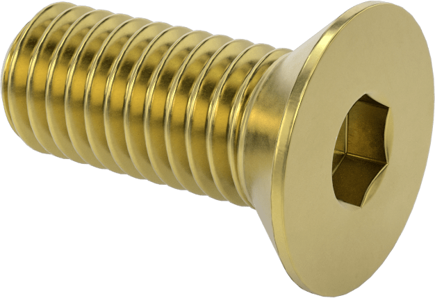 Pirinç Altıgen Soketli Düz Başlı Vida, 1/2"-13 Diş Boyutu, 1-1/4" Uzunluk