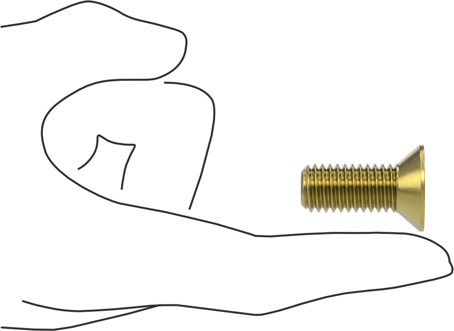 Pirinç Altıgen Soketli Düz Başlı Vida, 1/2"-13 Diş Boyutu, 1-1/4" Uzunluk