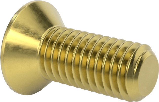 Pirinç Altıgen Soketli Düz Başlı Vida, 1/2"-13 Diş Boyutu, 1-1/4" Uzunluk