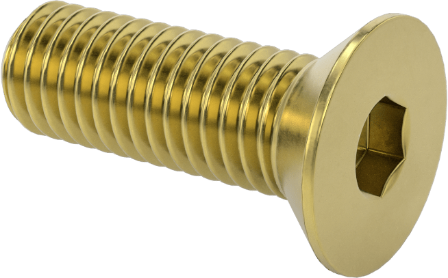 Pirinç Altıgen Soketli Düz Başlı Vida, 1/2"-13 Diş Boyutu, 1-1/2" Uzunluk