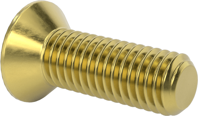 Pirinç Altıgen Soketli Düz Başlı Vida, 1/2"-13 Diş Boyutu, 1-1/2" Uzunluk