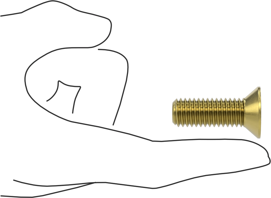 Pirinç Altıgen Soketli Düz Başlı Vida, 1/2"-13 Diş Boyutu, 1-1/2" Uzunluk