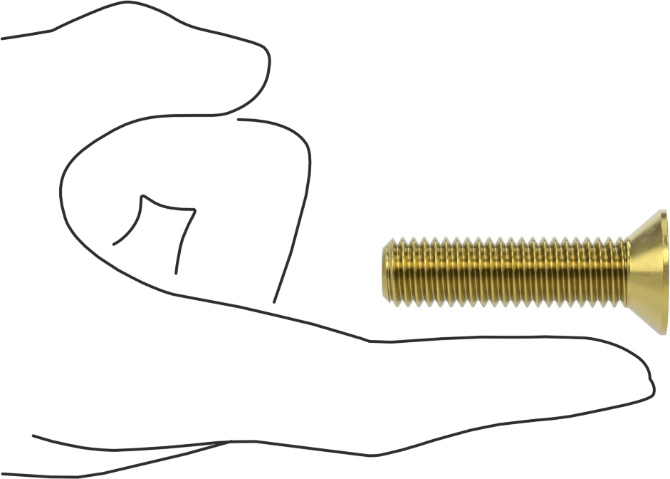 Pirinç Altıgen Soketli Düz Başlı Vida, 1/2"-13 Diş Boyutu, 2" Uzunluk