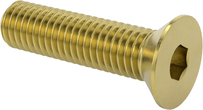 Pirinç Altıgen Soketli Düz Başlı Vida, 1/2"-13 Diş Boyutu, 2" Uzunluk