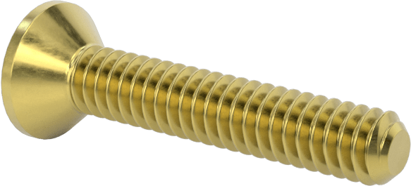Pirinç Altıgen Soketli Düz Başlı Vida, 2-56 Diş Boyutu, 1/2" Uzunluk