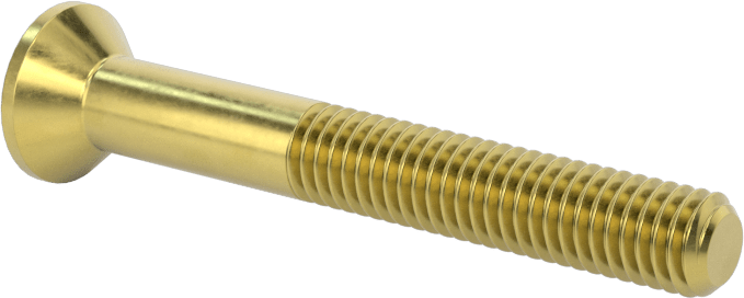 Pirinç Altıgen Soketli Düz Başlı Vida, 10-32 Diş Boyutu, 1-1/2" Uzunluk