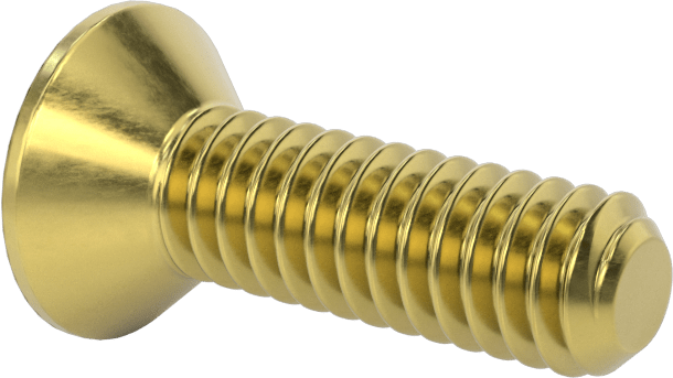 Pirinç Altıgen Soketli Düz Başlı Vida, 1/4"-20 Diş Boyutu, 7/8" Uzunluk