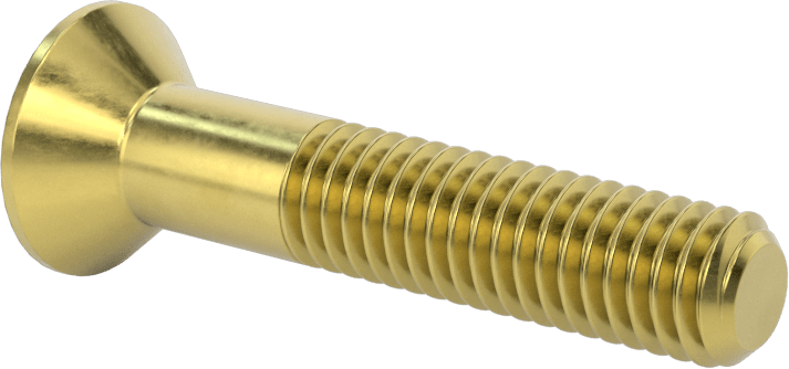 Pirinç Altıgen Soketli Düz Başlı Vida, 3/8"-16 Diş Boyutu, 2" Uzunluk