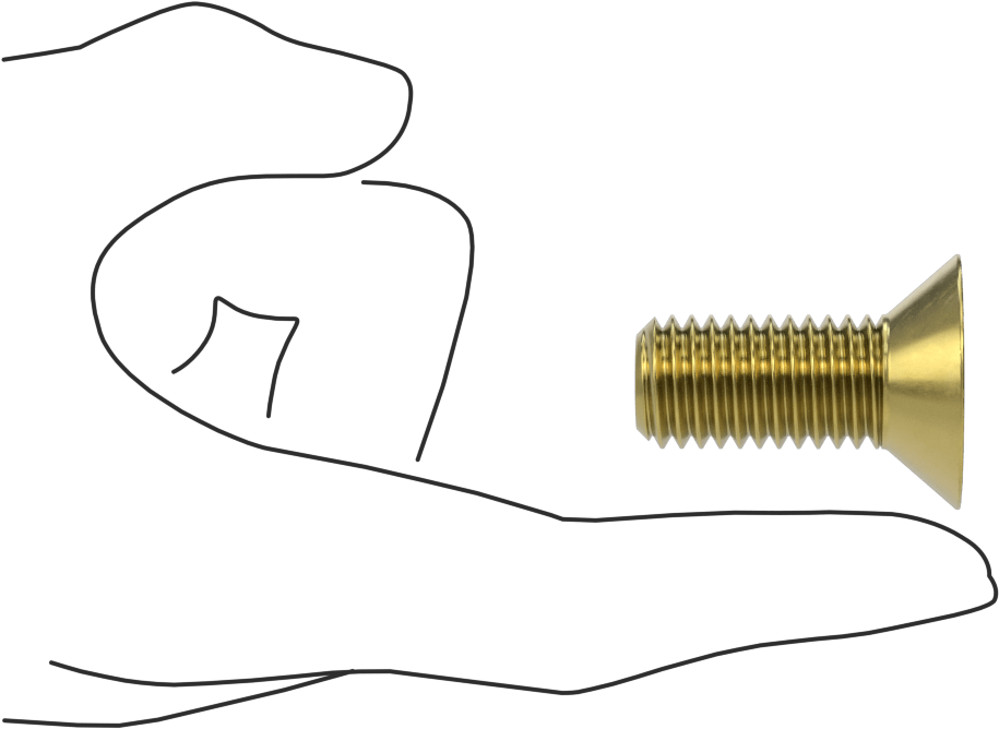Pirinç Altıgen Soketli Düz Başlı Vida, 5/8"-11 Diş Boyutu, 1-1/2" Uzunluk