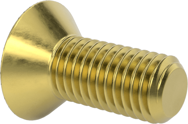 Pirinç Altıgen Soketli Düz Başlı Vida, 5/8"-11 Diş Boyutu, 1-1/2" Uzunluk