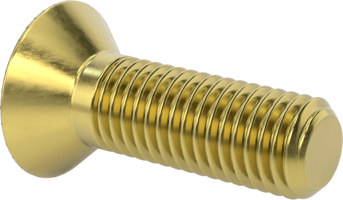 Pirinç Altıgen Soketli Düz Başlı Vida, 5/8"-11 Diş Boyutu, 2" Uzunluk