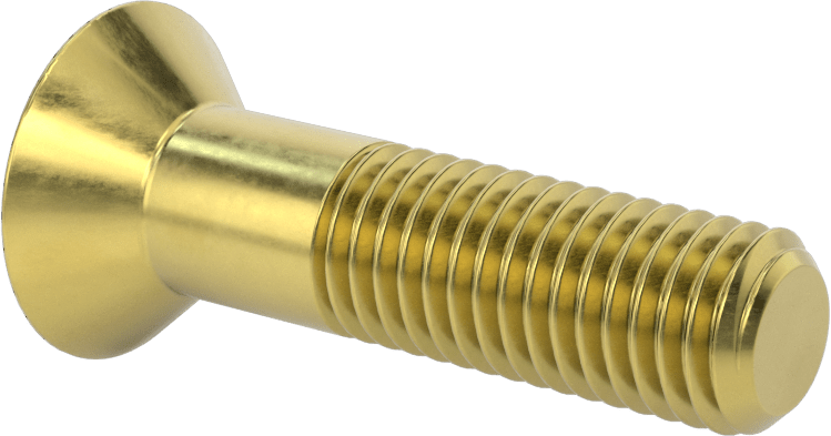 Pirinç Altıgen Soketli Düz Başlı Vida, 5/8"-11 Diş Boyutu, 2-1/2" Uzunluk
