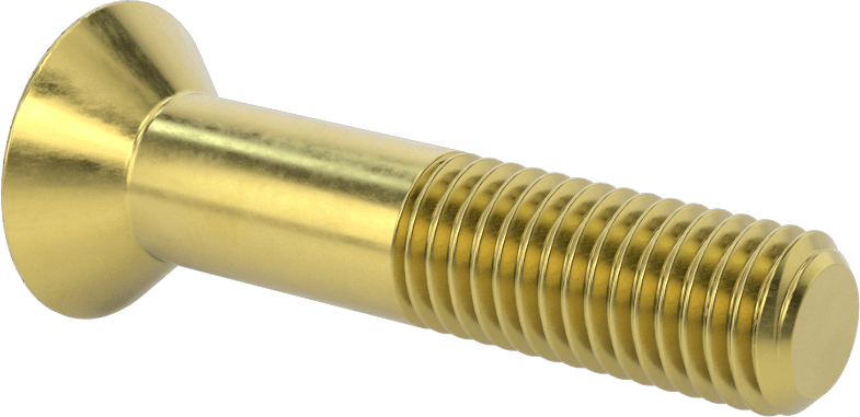 Pirinç Altıgen Soketli Düz Başlı Vida, 5/8"-11 Diş Boyutu, 3" Uzunluk
