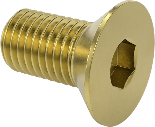 Pirinç Altıgen Soketli Düz Başlı Vida, 3/4"-10 Diş Boyutu, 1-1/2" Uzunluk
