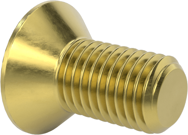Pirinç Altıgen Soketli Düz Başlı Vida, 3/4"-10 Diş Boyutu, 1-1/2" Uzunluk