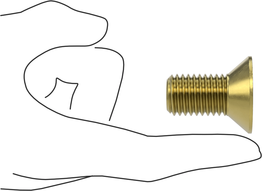 Pirinç Altıgen Soketli Düz Başlı Vida, 3/4"-10 Diş Boyutu, 1-1/2" Uzunluk
